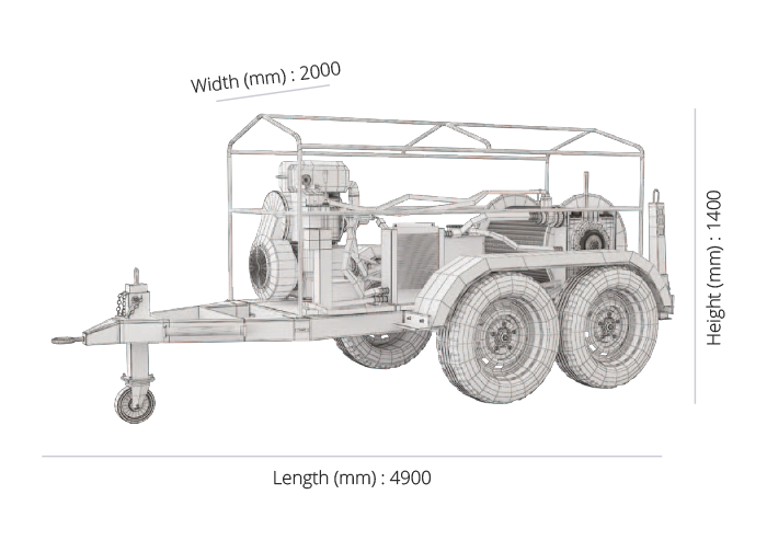 Hydraulic Cable Pulling Machine 15 tons technical drawing Hydraulic Cable Pulling Machine 15 tons technical drawing