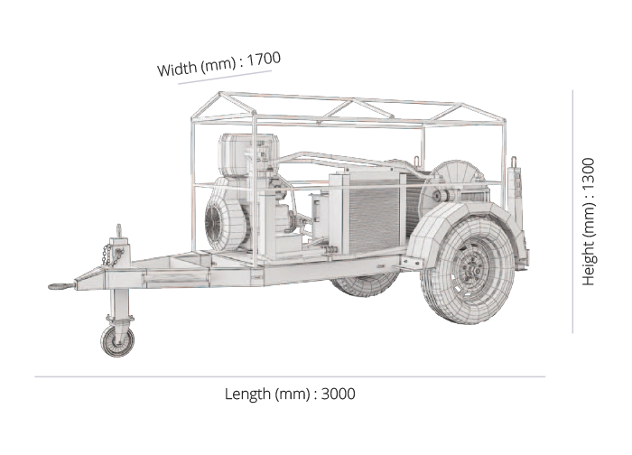 Hydraulic Cable Pulling Machine 2 tons technical drawing Hydraulic Cable Pulling Machine 2 tons technical drawing