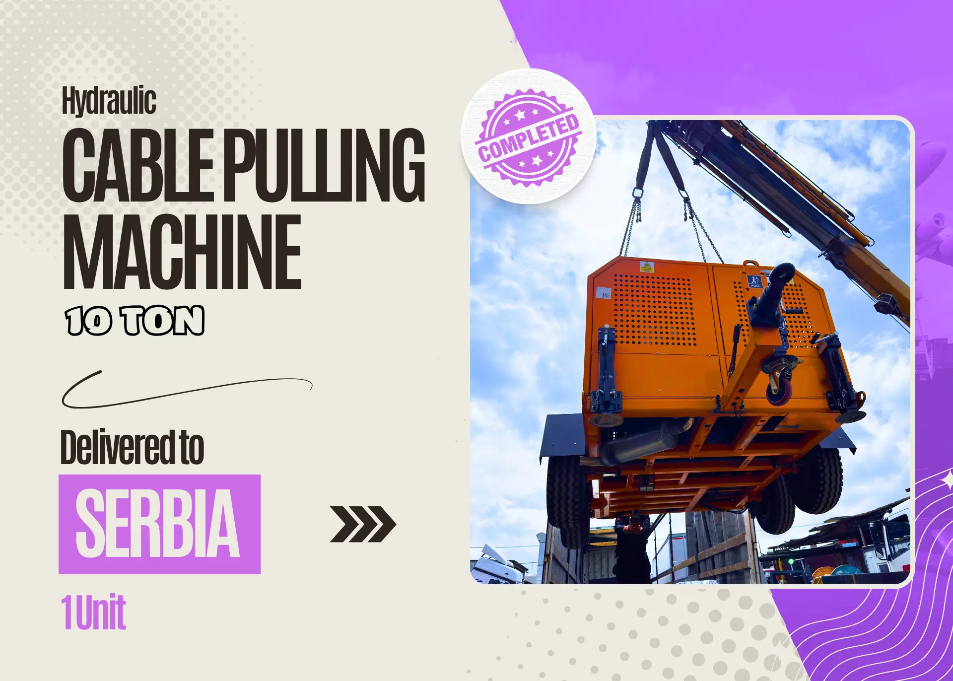 10 Ton Cable Pulling Machine Ready for Shipment to Serbia